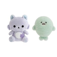 リラックマ てのりぬいぐるみ アワワネコ よびー ぬいぐるみ 小さい ふわふわ 猫 かわいい ミニサイズ サンエックス リラックマとアワワネコ あざらし キャラクター グッズ マスコット パープル ライトグリーン プレゼント 誕生日 ギフト コレクション ねこ