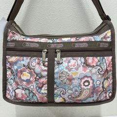 A1121 LeSportsac レスポートサック デラックスエブリデイ ショルダーバッグ ブラウン ピンク 花柄 ペイズリー レディース 軽量 ブルー