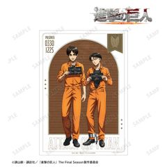 予約 新品 進撃の巨人 描き下ろし エレン＆リヴァイ 囚人ver. A3マット加工ポスター 正規品