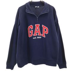 GAP ギャップ 長袖 ハーフジップ スウェット L ネイビー メンズ 헌 옷