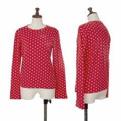 꼼데가르송 COMME des GARCONS コットンドットプリントカットソー 赤白S