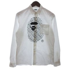 アベイシングエイプ A BATHING APE × コムデギャルソン シャツ 長袖 プリント ロゴ 001SHH721903C 白 ホワイト S