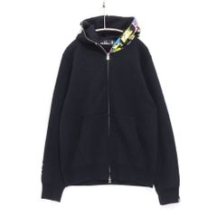 【中古A】メンズ M エフシーレアルブリストル F.C.Real Bristol アベイシングエイプ A BATHING APE エイプ パーカー SHARK FULL ZIP HOODIE 001ZPF231905X ブラック フルジップ シャーク 迷彩