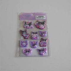 산리오 쿠로미 ビーズ入りぷっくりシール 単品販売 산리오 キャラクター グッズ ぷっくり 立体 かわいい シール ステッカー シャカシャカ sanrio 正規品