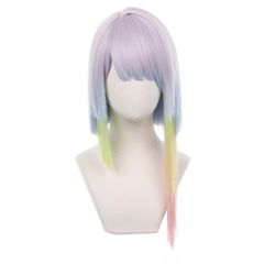 Eileen サイバーパンク エッジランナーズ LUCY ルーシー ウィッグ コスプレ 変装用 アニメ ウィッグ 仮装 コスチューム小物 文化祭 パーティー イベント 仮装 コスチュム ネット付きpms