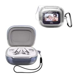 For JBL LIVE BUDS 3 / JBL LIVE BEAM3 用 ケース カバー【KONXISA】ワイヤレスイヤホン ケース シリコン素材 着用しやすい 耐衝撃性 防水防塵 ウォッシャブル（カラビナ付き+ストラップ付き ） 装着充電可能 持ちpms