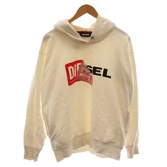 ディーゼル DIESEL プルオーバーパーカー スウェット XS 白 ホワイト ロゴ 長袖 /RR