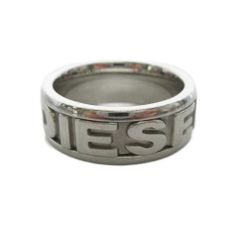 ディーゼル DIESEL ロゴスチールリング 指輪 ステンレススチール 19号 シルバーカラー /YT ■GY09
