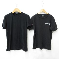 ディーゼル DIESEL フィフティーファイブディーエスエル 55DSL Tシャツ 2枚セット 半袖 丸首 ロゴ プリント 黒 ブラック L