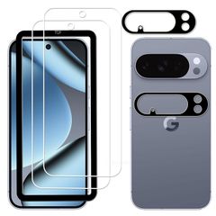 【新品】 KPNS 対応 Google Pixel 10 Pro XL ガラスフィルム カメラフィルム 強化ガラス 保護フィルム【2+2枚セット+ガイド枠付き】 1