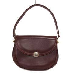 バリー BALLY ハンドバッグ ラウンド ロゴ 刻印 ボルドー 鞄