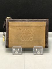 LOEWE　ロエベ　二つ折り財布　アナグラム　スエード×レザー　ブラウン系　1102