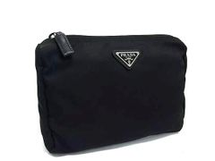 PRADA プラダ ポーチ トライアングルロゴ 1NA011 ブラック テスートナイロン レディース 三角ロゴマーク 美品