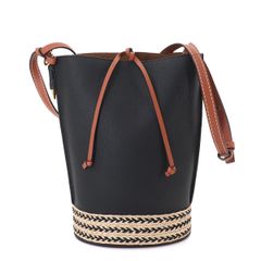 未使用 展示品 ロエベ LOEWE ゲート バケット ショルダー バッグ レザー ブラック ブラウン Gate Bucket Bag 90331051