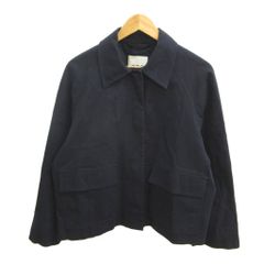 コス COS ジャケット 上着 M 紺 ネイビー 無地 レギュラーカラー 長袖 /KK ■GY74