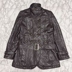 逸品【BALMAIN バルマン】archive 羊革 ラムレザー/キルティング レザーコート/ジャケット コート
