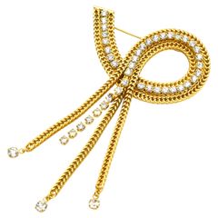 PIERRE BALMAIN ピエールバルマン デザインフリンジ ラインストーン GP ブローチ ゴールド K2607-k089YP