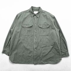 FILSON ダック ワークシャツ 長袖シャツ 2XL セージグリーン ダブル 胸ポケット コットン プリーツ 12020