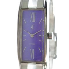 シチズン CITIZEN 4520-T001335 クロスシー 腕時計 ウォッチ クォーツ ロゴ 紫文字盤 シルバー色 ■GY18 /MQ