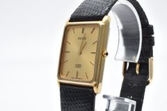 CITIZEN シチズン Exceed 2720-274644 クオーツ 腕時計 ゴールド 文字盤 ゴールドカラー 革ベルト レザー 1980年代 ヴィンテージ ビンテージ ユニセックス メンズ レディース 中古
