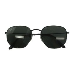 レイバン RAY BAN ヘキサゴナルフラットレンズサングラス フルリム メタルフレーム 度無し 54□21 黒 ブラック /SS ■OS ■GY18