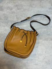 LOEWE ロエベ アナグラム 巾着 レザー ショルダーバッグ ブラウン