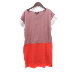 アーペーセー A.P.C. ワンピース ミニ 半袖 XS 赤茶 オレンジ /MN