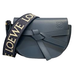 LOEWE(ロエベ) ショルダーバッグ美品 ゲートデュアルバッグミニ A650N46X13 ネイビー レザー