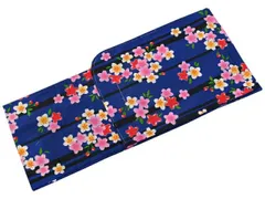 150サイズ 綿 キッズ ゆかた 子供浴衣 紅梅織 仕立て上がり 身長145-155cm ネイビー  k-204-35