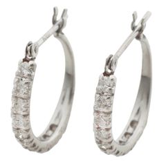 【本物保証】 新品同様 フープピアス 約2.3g プラチナ Pt900 メレダイヤモンド 0.25ct×2 輪っか シンプル ノーブランド No brand