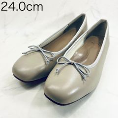 極美品 1度のみ使用 モードカオリ メッシュフラットシューズ 本革 24
