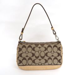 IT329995 コーチ ハンドバッグ ポーチ シグネチャー ベージュ レディース COACH 中古