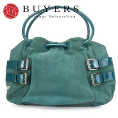 【中古】 コールハーン ハンドバッグ スウェード エナメル グリーン系 シルバー金具 肩掛け おしゃれ レディース 女性 COLE HAAN