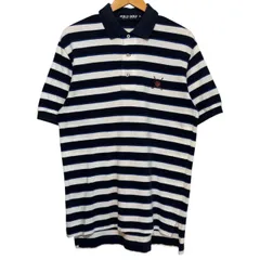POLO GOLF RALPH LAUREN POLO SHIRTS ポロ スポーツ ラルフ ローレン 半袖ポロシャツ 左胸ロゴ M 紺×白 コットン100％ 古着