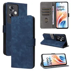 OPPO A79 5G ケース 手帳型 カバー 財布型 高級PUレザー カード収納スタント機能/耐衝撃/耐摩擦/全面保護/薄型/マグネット開閉 防水 ノート型 人気 おしゃれ 男女兼用 OPPO A79 5G ブルー