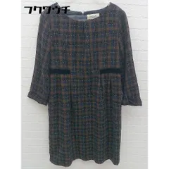 ◇ SOUP スープ 長袖 膝下丈 ワンピース サイズ9 ブラウン系 ネイビー レディース 【中古】 【1002801611224】のサムネイル
