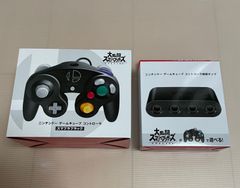 ニンテンドー ゲームキューブコントローラ スマブラブラック&接続タップ