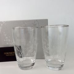 【MIKOMOTO】ミキモト 花柄 ペアグラス タンブラー 箱付き ユニセックス【中古】9-42