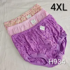 (H934)(【5L3枚】コットン 深履き レディース ショーツ 大きいサイズ