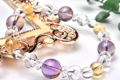 水晶の変色種・アメジストとシトリンの絶妙な融合が調和したエネルギーの「源」 当店オリジナルブレス 天然石パワーストーン パワーストーン 天然石 _A763