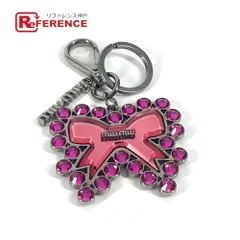 MIUMIU ミュウミュウ キーホルダー リボン ラインストーン りぼん メタル ピンク