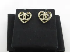 CHANEL/シャネル　ココマーク ハート F23C ピアス　ゴールド　ラインストーン　【中古】