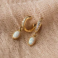 X494 ピアス レディース オパール ハワイアンジュエリー ゴールド