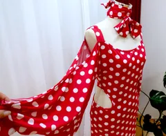 【即日発送】ドット柄レッスンウエア　バラディシャービードレス　　25-1013