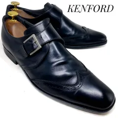 KENFORD ケンフォード ウィングチップ モンクストラップ 黒 ブラック 24.5cm　革靴 カジュアル 本革 本皮 メンズ