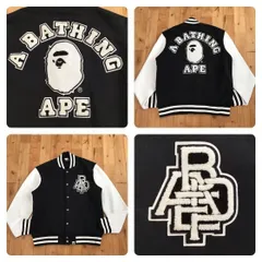 希少✨アベイシングエイプ　BAPE ロゴ　スウェット　スタジャン　ワッペン　XL BAPE X STADIUM GOODS VARSITY JACKET（スタジャン）｜A BATHING