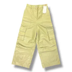 参考上代19800円 未使用品 MAISON SPECIAL Leather Cargo Pants レザーカーゴパンツ フェイクレザー メゾンスペシャル 21232465702 グリーン 38 297A1のサムネイル