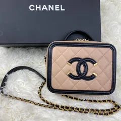 シャネル マトラッセ ココマーク CC フィリグリー チェーン ハンドバッグ バニティ ショルダーバッグ キャビアスキン A93343