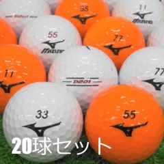 送料無料 ロストボール ミズノ D201 カラー混合 20球セット 中古 Bランク ホワイト オレンジ ゴルフボールのサムネイル