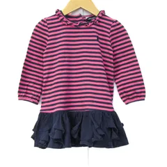 ラルフローレン ワンピース トップス 長袖 チュニック ボーダー柄 ベビー 女の子用 90サイズ 紺×ピンク RALPH LAUREN 【中古】